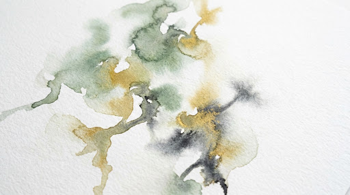 Ethereal abstract watercolor art by Katja Vartiainen